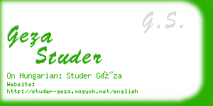 geza studer business card